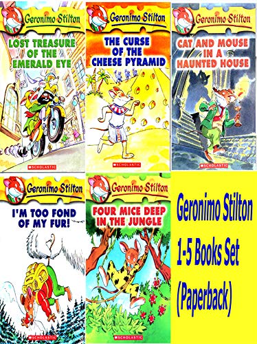 Geronimo Stilton Books (#1-5): Lost Tresure of the Emerald Eye; the Curse of the Cheese Pyramid; I'm Too Fond of My Fur; Cat Mouse in a Haunted House; Four Mice Deep in the Jungle (Book Sets for Kids: Grade 2 - Grade 3) (9781484931240) by Geronimo Stilton