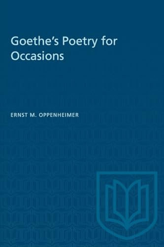Stock image for Goethe's Poetry for Occasions for sale by Revaluation Books