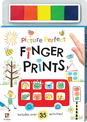 Stock image for Hinkler - Finger Print Activity Book - Picture Perfect - Finger Painting for Toddlers - Art and Craft Activity for Ages 3+ Years - Includes 5 Fingerprint Ink Pads and 30 Pages of Activities for sale by WorldofBooks