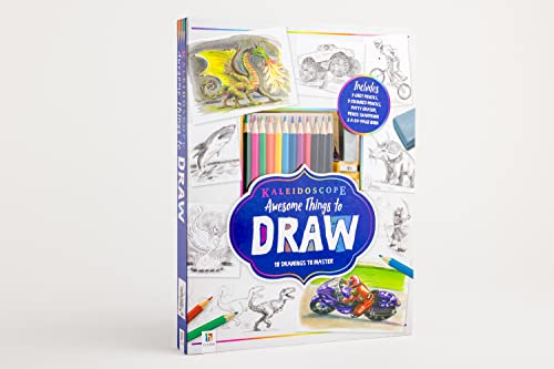 Stock image for Hinkler - Kaleidoscope Drawing Kit - Awesome Things to Draw - Beginners Learn to Draw Book for Teenagers - How to Draw Book with Pencils, Putty Eraser and Sharpener - Ages 8 to 18 Years for sale by WorldofBooks