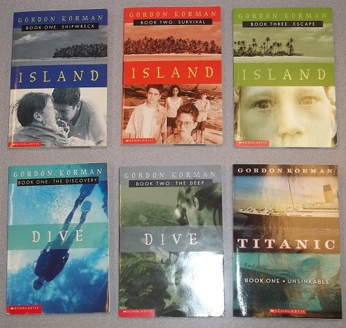 Korman Series for Kids: Island (Book #1-3) : Dive (#1-2) : Titanic Unsinkable Book One (Children Book Sets: Grade 3-6) (9781489508515) by Gordon Korman
