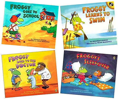 Stock image for Froggy Books (4) : Froggy Goes to School - Froggy's Sleepover - Froggy Goes to the Doctor - Froggy learns to swim (Children Storybook Sets) for sale by GF Books, Inc.