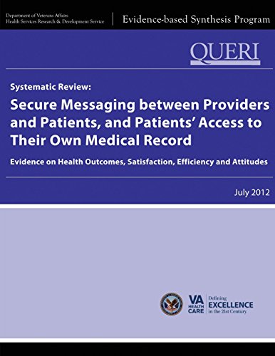 Beispielbild fr Systematic Review: Secure Messaging Between Providers and Patients, and Patients' Access to Their Own Medical Record: Evidence on Health Outcomes, Satisfaction, Efficiency and Attitudes zum Verkauf von Revaluation Books