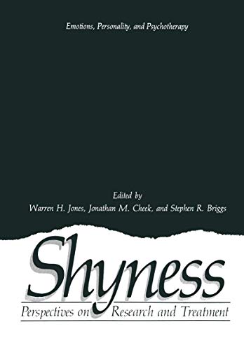 Stock image for Shyness: Perspectives on Research and Treatment (Emotions, Personality, and Psychotherapy) for sale by GF Books, Inc.