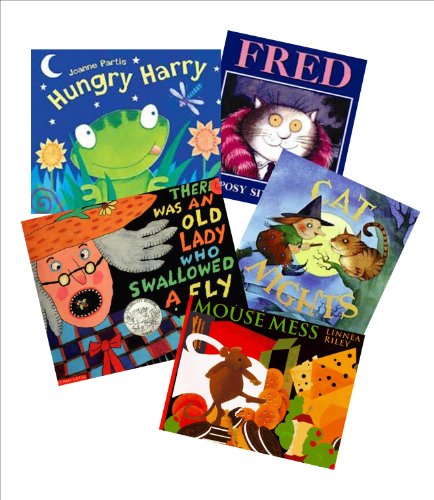 Storybook Collection: There Was an Old Lady Who Swallowed a Fly - Hungry Harry - Mouse Mess - Fred - Cat Nights (Book Sets for Kids) (9781490420943) by Joanne Partis; Linnea Riley; Posy Simmonds; Jane Manning; Lucille Colandro