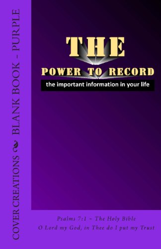 Beispielbild fr Blank Book - Purple: The Power to Record the Important Information in Your Life zum Verkauf von Revaluation Books