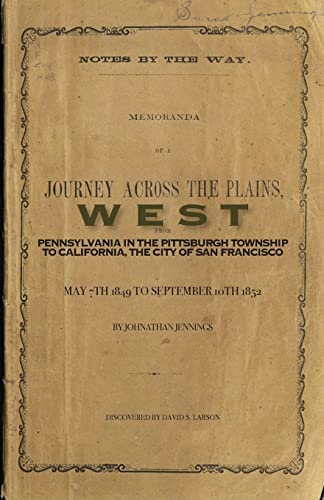 Imagen de archivo de West: Journey Across the Plains (The Jennings papers) (Volume 1) a la venta por SecondSale