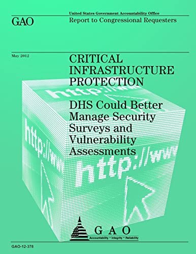 Imagen de archivo de Critical Infrastructure Protection: DHS Could Better Manage Security Surveys and Vulnerability Assessments a la venta por Better World Books