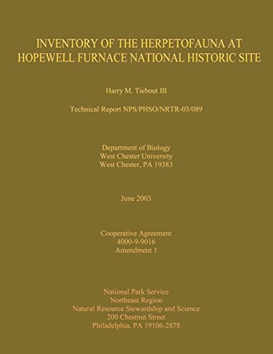 Stock image for Inventory of the Herpetofauna at Hopewell Furnace National Historic Site for sale by ThriftBooks-Atlanta