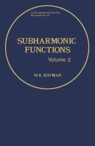 Stock image for Subharmonic Functions: Volume 2 for sale by Revaluation Books