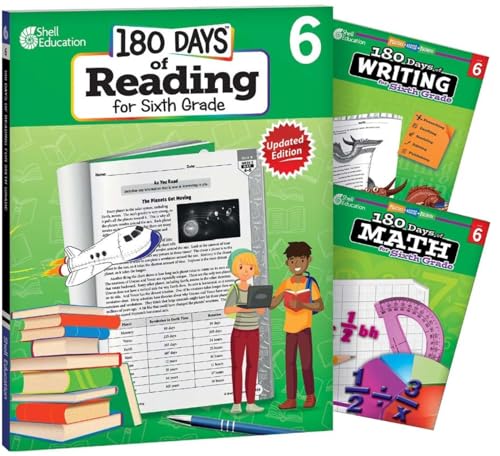 Stock image for 180 Days of Practice for Sixth Grade (Set of 3) 6th Grade Workbooks for Kids Ages 10-12, Includes 180 Days of Reading, 180 Days of Writing, 180 Days of Math for sale by GF Books, Inc.