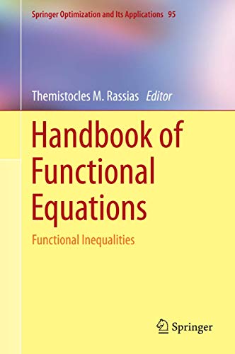 Beispielbild fr Handbook of Functional Equations: Functional Inequalities zum Verkauf von Book Dispensary