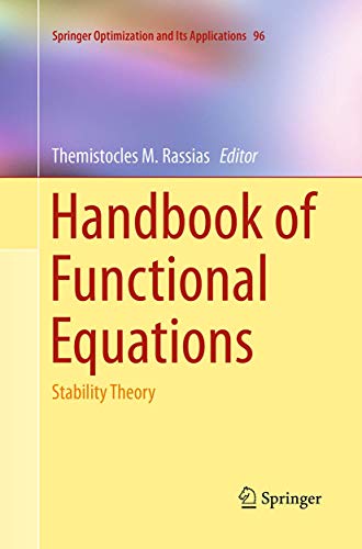 Beispielbild fr Handbook of Functional Equations: Stability Theory zum Verkauf von Revaluation Books