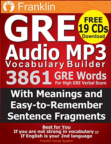 Imagen de archivo de Franklin GRE Audio MP3 Vocabulary Builder: Download 19 CDs with 3861 GRE Words For High GRE Verbal Score a la venta por Buyback Express