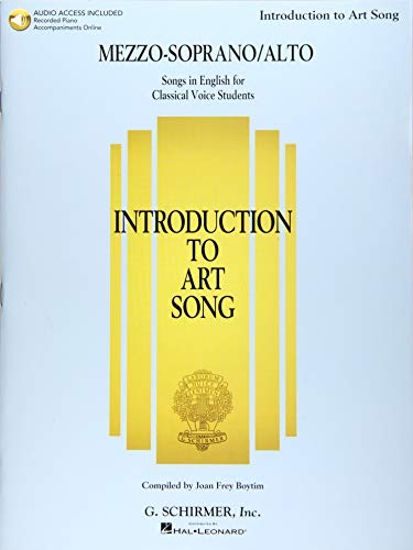 Beispielbild fr Introduction to Art Song for Mezzo-soprano/Alto: Songs in English for Classical Voice Students With Downloadable Audio zum Verkauf von Revaluation Books