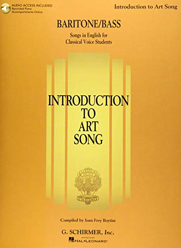 Beispielbild fr Introduction to Art Song for Baritone/Bass: Songs in English for Classical Voice Students With Downloadable Audio zum Verkauf von Revaluation Books