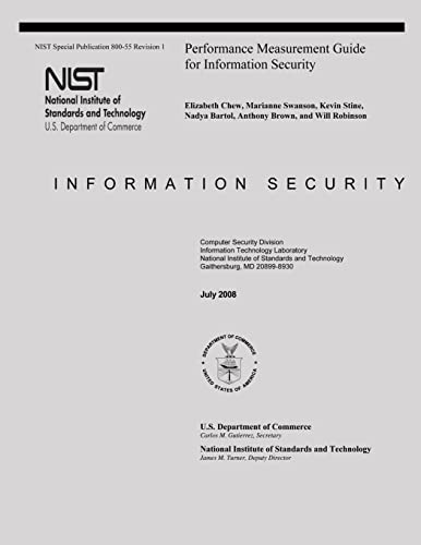 Beispielbild fr Performance Measurement Guide for Information Security zum Verkauf von Lucky's Textbooks