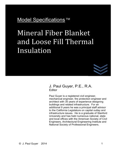 Imagen de archivo de Model Specifications: Mineral Fiber Blanket and Loose Fill Thermal Insulation (Volume 4) a la venta por Basi6 International