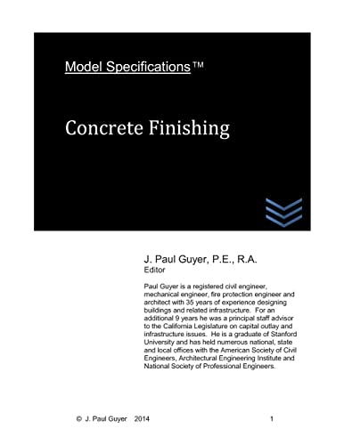 Beispielbild fr Model Specifications: Concrete Finishing (Concrete Engineering) zum Verkauf von Lucky's Textbooks