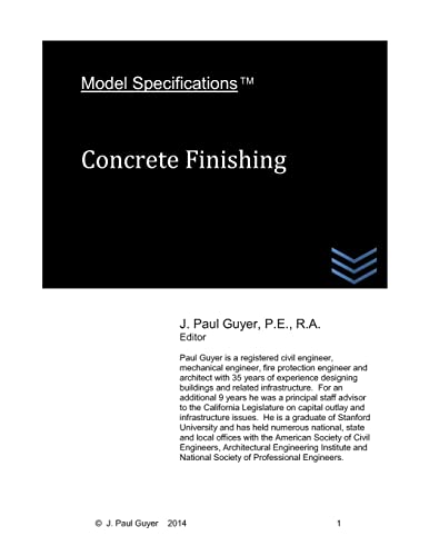 Imagen de archivo de Model Specifications: Concrete Finishing (Concrete Engineering) a la venta por Lucky's Textbooks