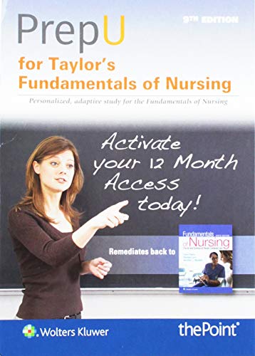 Imagen de archivo de PrepU for Taylor's Fundamentals of Nursing: The Art and Science of Person-Centered Nursing Care a la venta por Book Deals