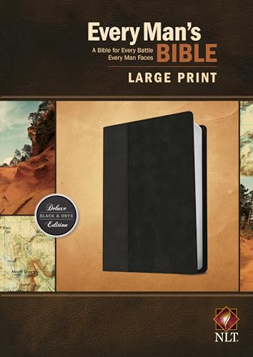 9781496409140: Every Man's Bible NLT, Large Print, TuTone: New Living Translation, Black & Onyx, LeatherLike