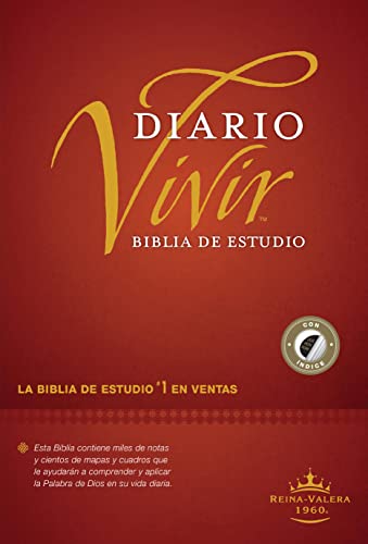 Stock image for Biblia de estudio del diario vivir RVR60 (Tapa dura, Vino tinto, ?ndice, Letra Roja) (Spanish Edition) for sale by McCord Books