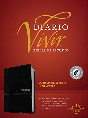 Stock image for Biblia de estudio del diario vivir RVR60 (SentiPiel, Negro/nice, ndice, Letra Roja) (Spanish Edition) for sale by Pennywisestore