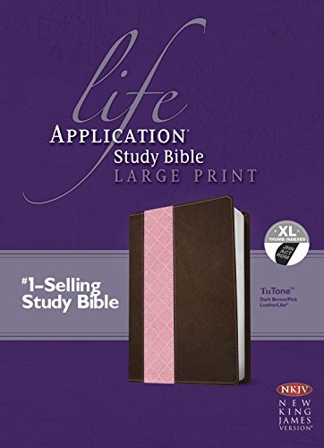 9781496411600: NKJV Life Application Study Bible, Second Edition, Large Print, TuTone (Red Letter, LeatherLike, Dark Brown/Pink, Indexed)