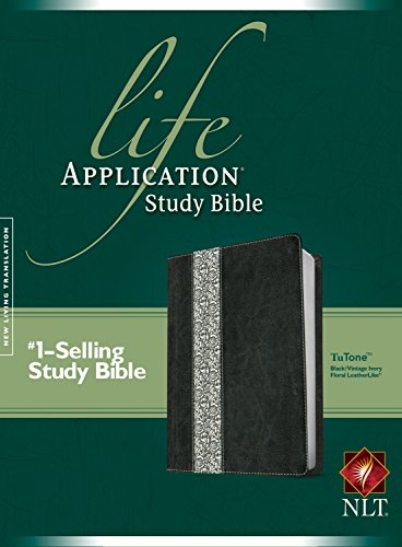 Imagen de archivo de NLT Life Application Study Bible, Second Edition, TuTone (Red Letter, LeatherLike, Black/Vintage Ivory Floral) a la venta por Byrd Books
