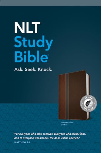 Imagen de archivo de NLT Study Bible, TuTone (LeatherLike, Brown/Slate, Indexed, Red Letter) a la venta por Wizard Books