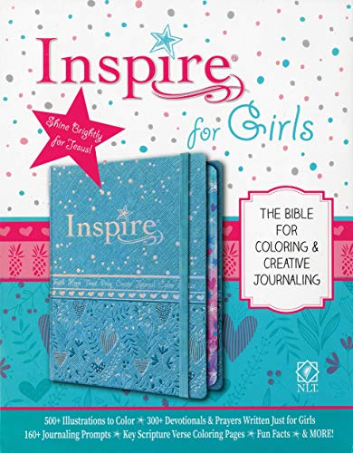 Stock image for Tyndale NLT Inspire Bible for Girls (Hardcover LeatherLike, Metallic Blue): Journaling and Coloring Bible for Kids - Over 500 Scripture Illustrations to Color - Creative Bible Journal? for sale by SecondSale