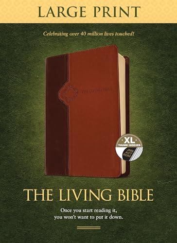 Beispielbild fr The Living Bible Large Print Edition, TuTone (LeatherLike, Brown/Tan, Indexed) zum Verkauf von Lakeside Books