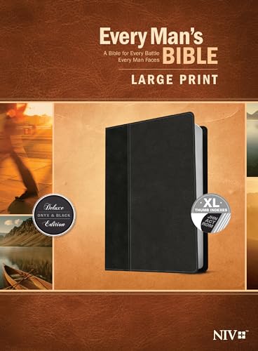 Stock image for Every Man's Bible NIV, Large Print, TuTone (LeatherLike, Onyx/Black, Indexed) for sale by Lakeside Books