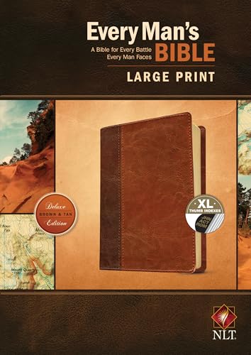 Stock image for Every Man's Bible NLT, Large Print, TuTone (LeatherLike, Brown/Tan, Indexed) for sale by Lakeside Books