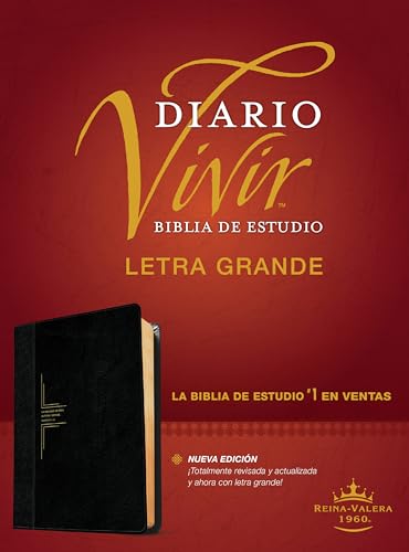 Stock image for Biblia de estudio del diario vivir RVR60, letra grande (Letra Roja, SentiPiel, Negro/+nice) (Spanish Edition) for sale by Lakeside Books