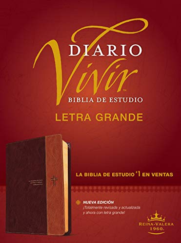 Stock image for Biblia de estudio del diario vivir RVR60, letra grande (Letra Roja, SentiPiel, CafT/CafT claro) (Spanish Edition) for sale by Lakeside Books