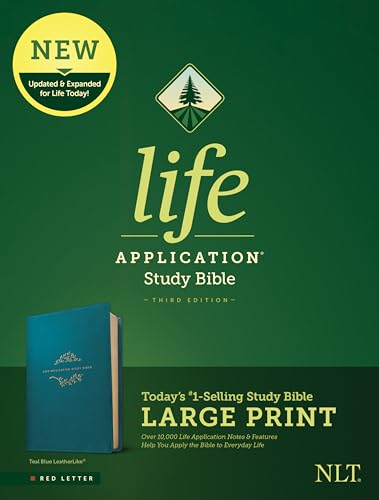 Imagen de archivo de NLT Life Application Study Bible, Third Edition, Large Print (Leatherlike, Teal Blue) a la venta por ThriftBooks-Atlanta