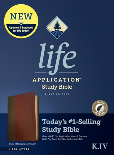 Beispielbild fr KJV Life Application Study Bible, Third Edition (Red Letter, LeatherLike, Brown/Mahogany, Indexed) zum Verkauf von Lakeside Books