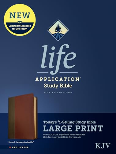 Beispielbild fr KJV Life Application Study Bible, Third Edition, Large Print (Red Letter, LeatherLike, Brown/Mahogany) zum Verkauf von Lakeside Books