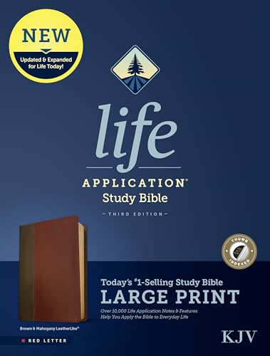 9781496439864: KJV Life Application Study Bible, Third Edition, Large Print: King James Version, Brown/Mahogany, Leatherlike, Red Letter
