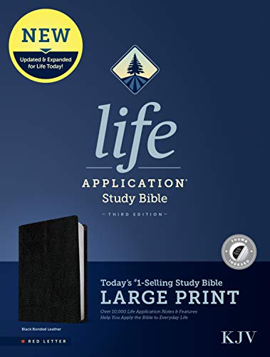 Beispielbild fr KJV Life Application Study Bible, Third Edition, Large Print (Red Letter, Bonded Leather, Black, Indexed) zum Verkauf von Lakeside Books