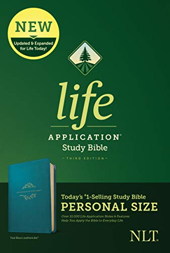 Beispielbild fr Tyndale NLT Life Application Study Bible, Third Edition, Personal Size (LeatherLike, Teal Blue) New Living Translation Bible, Personal Sized Study Bible to Carry with you Every Day zum Verkauf von Lakeside Books