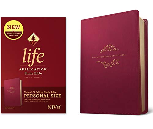 Stock image for NIV Life Application Study Bible, Third Edition, Personal Size (LeatherLike, Berry) for sale by Books of the Smoky Mountains