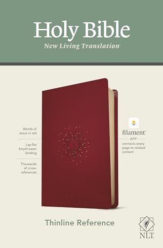 Stock image for NLT Thinline Reference Holy Bible (Red Letter, LeatherLike, Aurora Cranberry): Includes Free Access to the Filament Bible App Delivering Study Notes, Devotionals, Worship Music, and Video for sale by Half Price Books Inc.