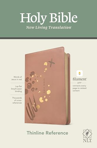 Stock image for NLT Thinline Reference Holy Bible (Red Letter, LeatherLike, Brushed Pink): Includes Free Access to the Filament Bible App Delivering Study Notes, Devotionals, Worship Music, and Video for sale by BooksRun