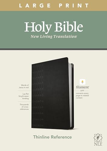 Beispielbild fr NLT Large Print Thinline Reference Holy Bible (Red Letter, LeatherLike, Cross Grip Black): Includes Free Access to the Filament Bible App Delivering Study Notes, Devotionals, Worship Music, and Video zum Verkauf von Sunshine State Books