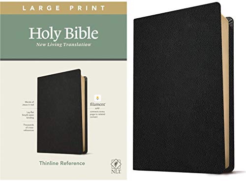 Beispielbild fr NLT Large Print Thinline Reference Holy Bible (Red Letter, Genuine Leather, Black): Includes Free Access to the Filament Bible App Delivering Study Notes, Devotionals, Worship Music, and Video zum Verkauf von Byrd Books