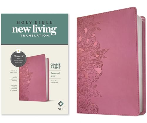Beispielbild fr NLT Personal Size Giant Print Holy Bible (Red Letter, LeatherLike, Peony Pink): Includes Free Access to the Filament Bible App Delivering Study Notes, Devotionals, Worship Music, and Video zum Verkauf von Lakeside Books