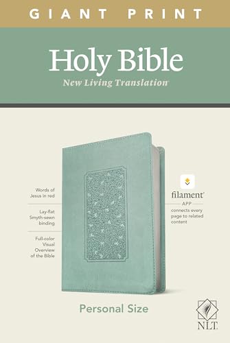 Stock image for NLT Personal Size Giant Print Holy Bible (Red Letter, LeatherLike, Floral Frame Teal): Includes Free Access to the Filament Bible App Delivering Study Notes, Devotionals, Worship Music, and Video for sale by GF Books, Inc.